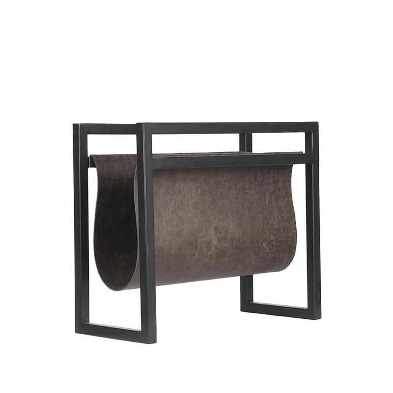 Decoratie Magazinehouder - Anthracite - Gris - Cuir - Industrieel - LABEL51