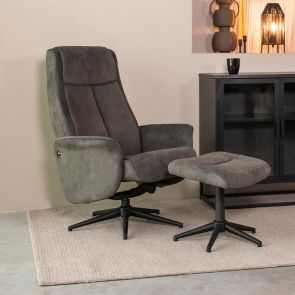 Fauteuil Inclinable Bergen + Ottoman 77x76x105 cm