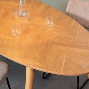 Eettafel Ines 240x110x76 Cm Naturel Eikenhout Perspectief