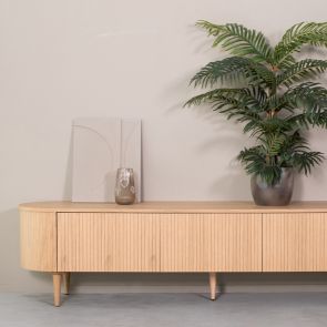 Tv-Meubel Oliva 220x47x55 Cm Naturel Eikenhout Perspectief