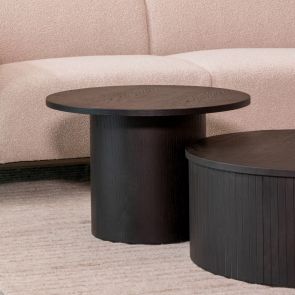 Salontafel Oliva 60x60x40 Cm Zwart Eikenhout Detail