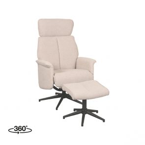 Relaxfauteuil Verdal + Hocker 77x79x109 cm