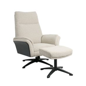Draaifauteuil Zenza + Hocker 76x91x109 cm