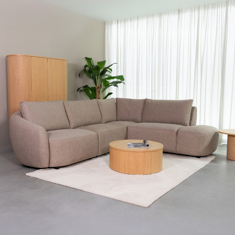 Bank Rocca - Accoudoir - Taupe - Gris - Tissu - Design - LABEL51