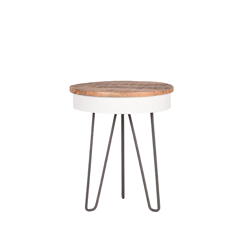 Bijzettafel I_Saria - Blanc - Métal - Industrieel - LABEL51