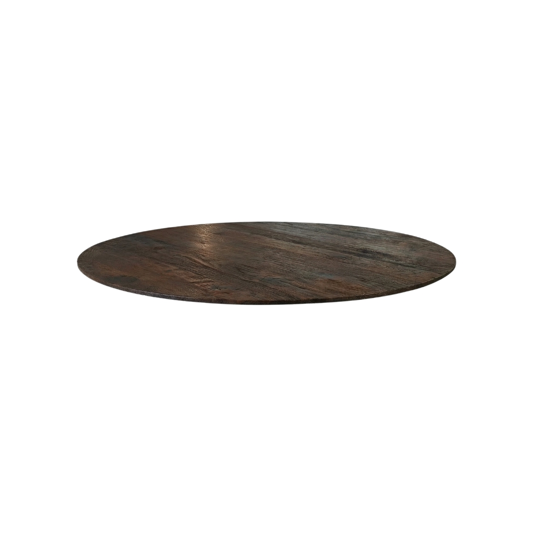 Tables de salle à manger I_Tafelblad Rond - Espresso - Marron - Bois de mangue - Industrieel - LABEL51