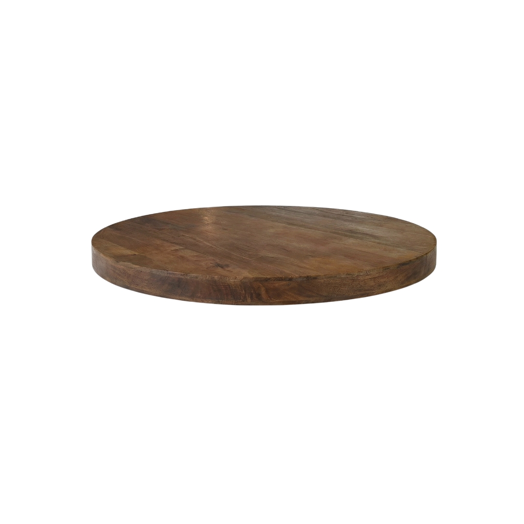 I_Tafelblad Rond - Nature Smooth - Marron - Bois de mangue - LABEL51