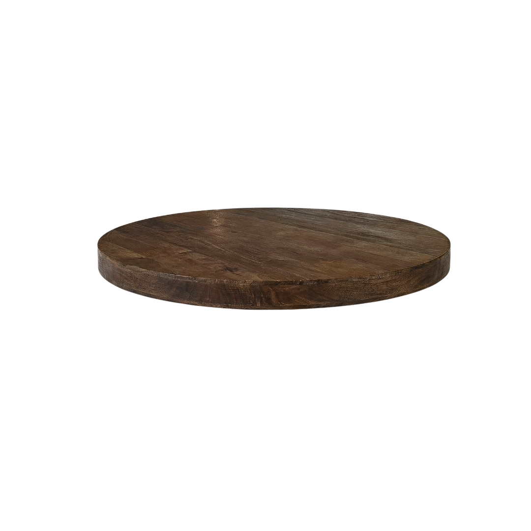 Tables de salle à manger I_Tafelblad Rond - Espresso - Marron - Bois de mangue - LABEL51
