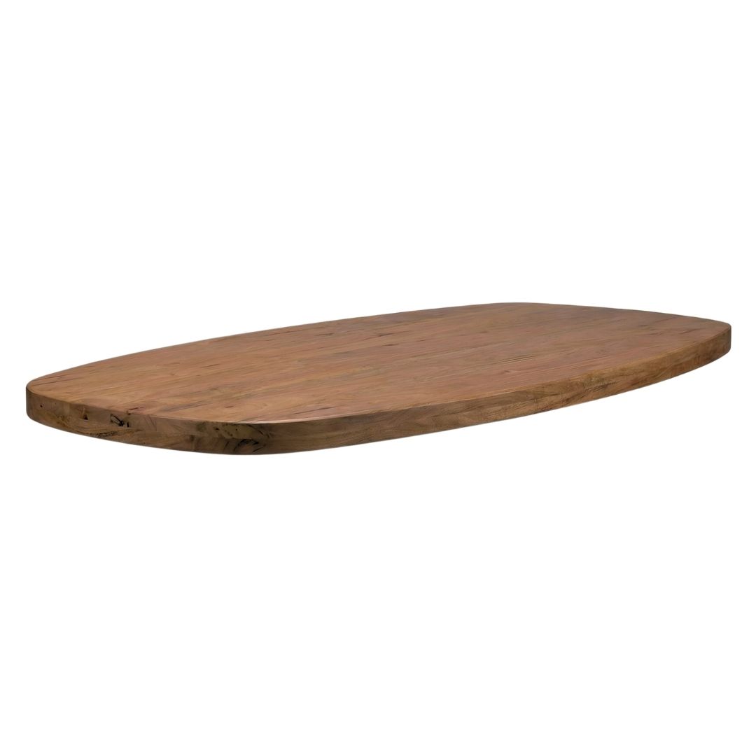 Tables de salle à manger I_Tafelblad Deens Ovaal - Nature Smooth - Marron - Bois de mangue - LABEL51