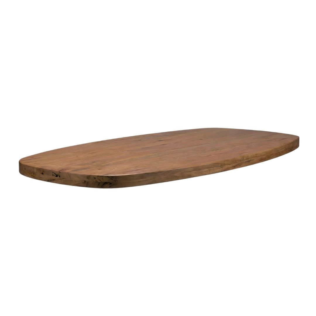 Tables de salle à manger I_Tafelblad Deens Ovaal - Nature Smooth - Marron - Bois de mangue - LABEL51