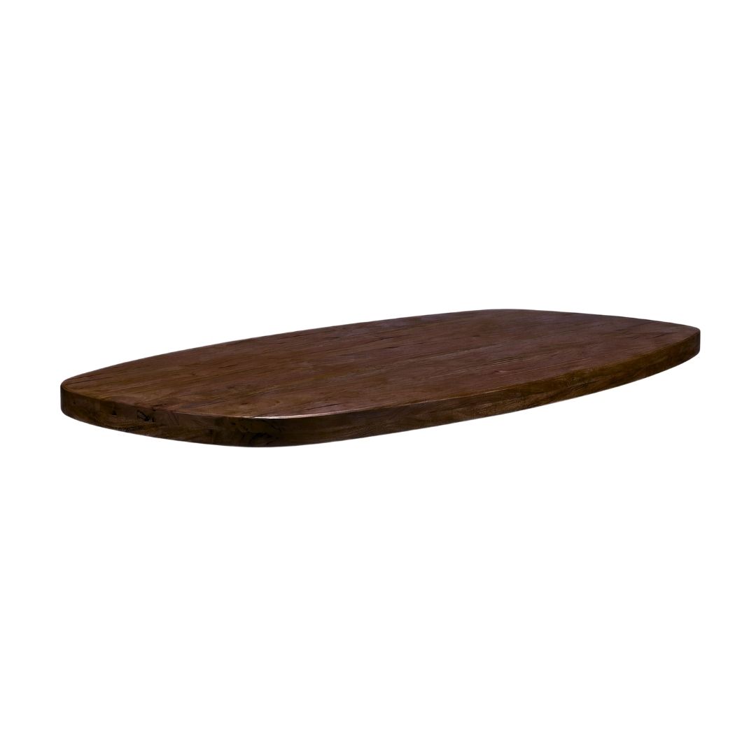 Tables de salle à manger I_Tafelblad Deens Ovaal - Nature Smooth - Marron - Bois de mangue - LABEL51
