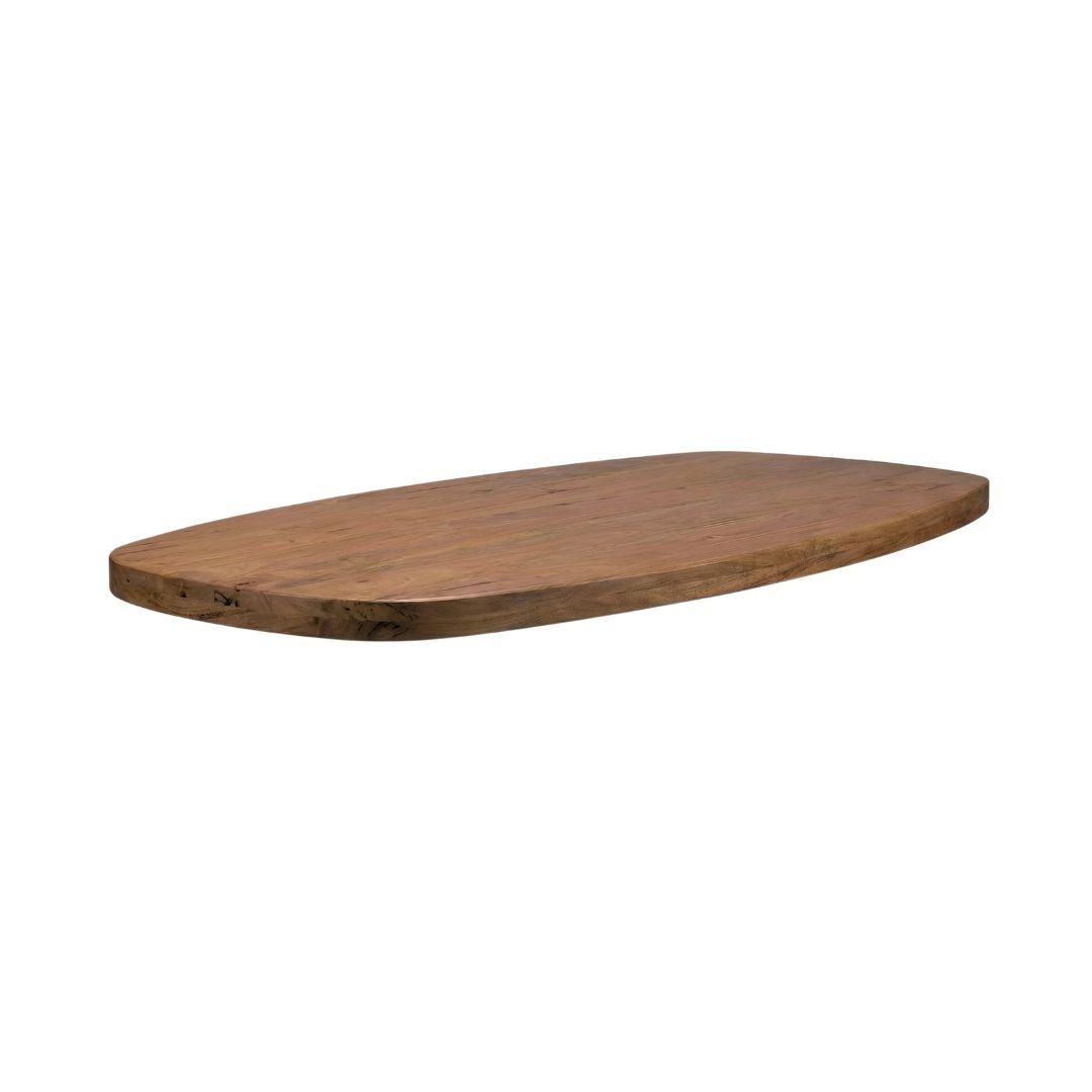 Tables de salle à manger I_Tafelblad Deens Ovaal - Nature Smooth - Marron - Bois de mangue - LABEL51