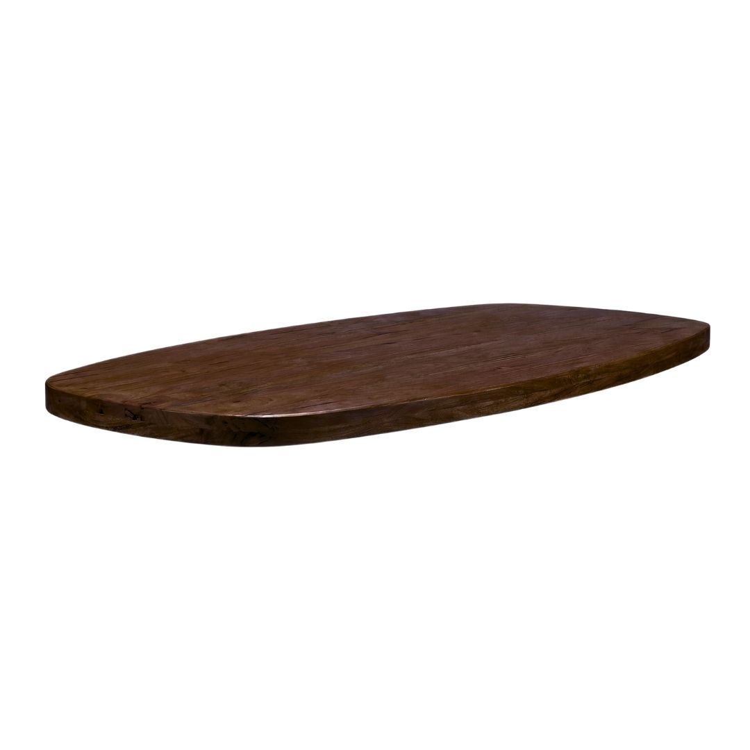 Tables de salle à manger I_Tafelblad Deens Ovaal - Espresso - Marron - Bois de mangue - LABEL51