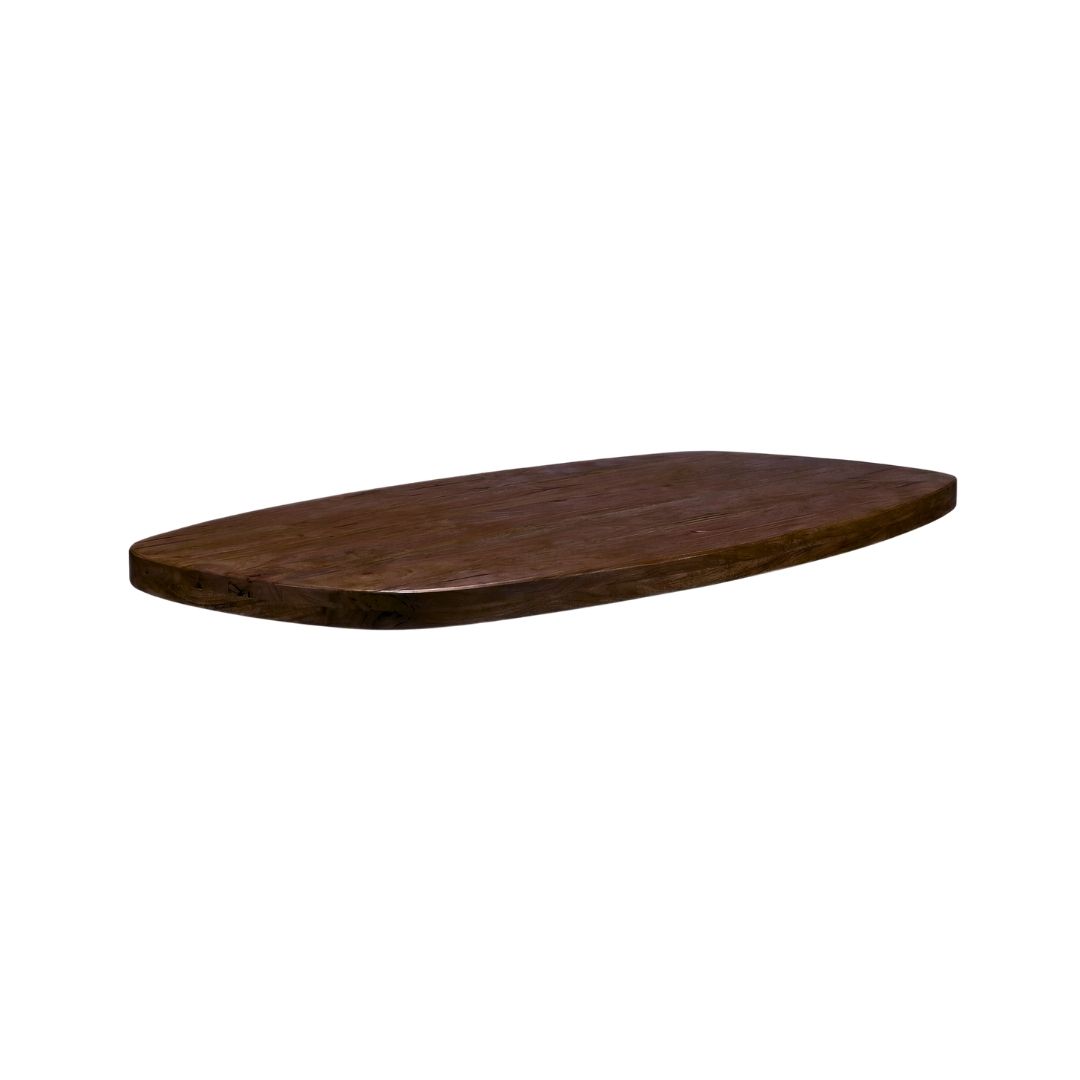 Tables de salle à manger I_Tafelblad Deens Ovaal - Espresso - Marron - Bois de mangue - LABEL51