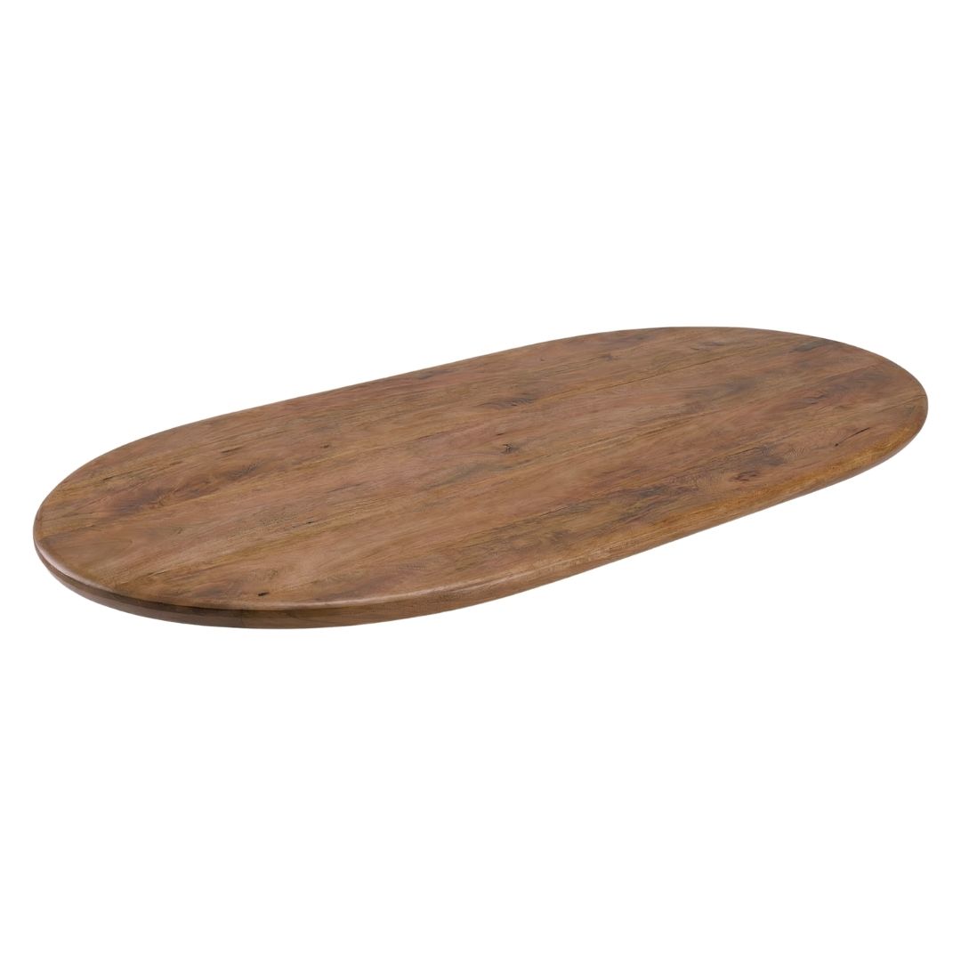 Tables de salle à manger I_Tafelblad Halve Cirkel - Nature Smooth - Marron - Bois de mangue - Industrieel - LABEL51