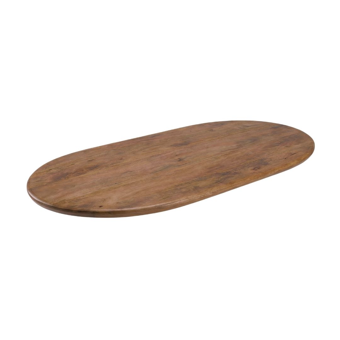 Tables de salle à manger I_Tafelblad Halve Cirkel - Nature Smooth - Marron - Bois de mangue - Industrieel - LABEL51