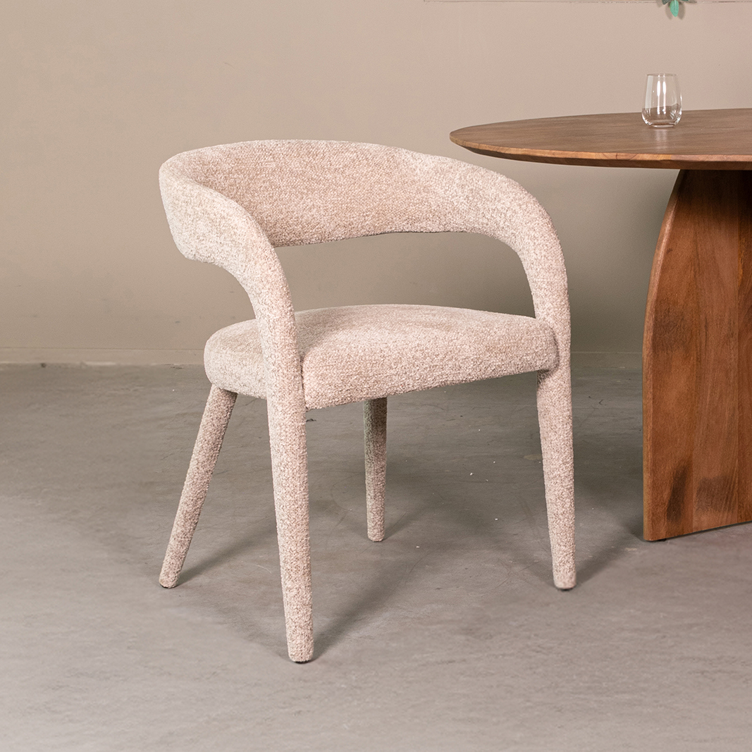Chaises de salle à manger I_Tamiko - Beige - Creme - Geweven - LABEL51