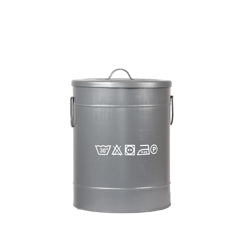 Opbergblik I_Wasmand - Antiek Grijs - Gris - Métal - Industrieel - LABEL51