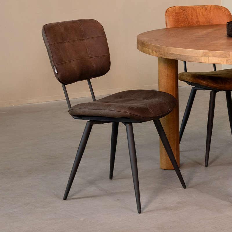 Eetkamerstoel I_Gus - Anthracite - GRIJS - Microvezel - Industrieel - LABEL51