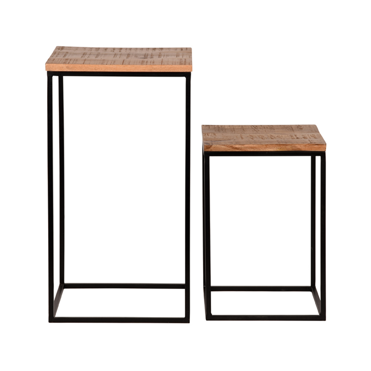 Bijzettafel I_Vintage - Rough - Marron - Bois de mangue - Industrieel - LABEL51