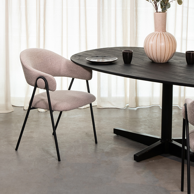 Eetkamerstoel I_Lowen - Accoudoir - Naturel - Boucle - Landelijk - LABEL51