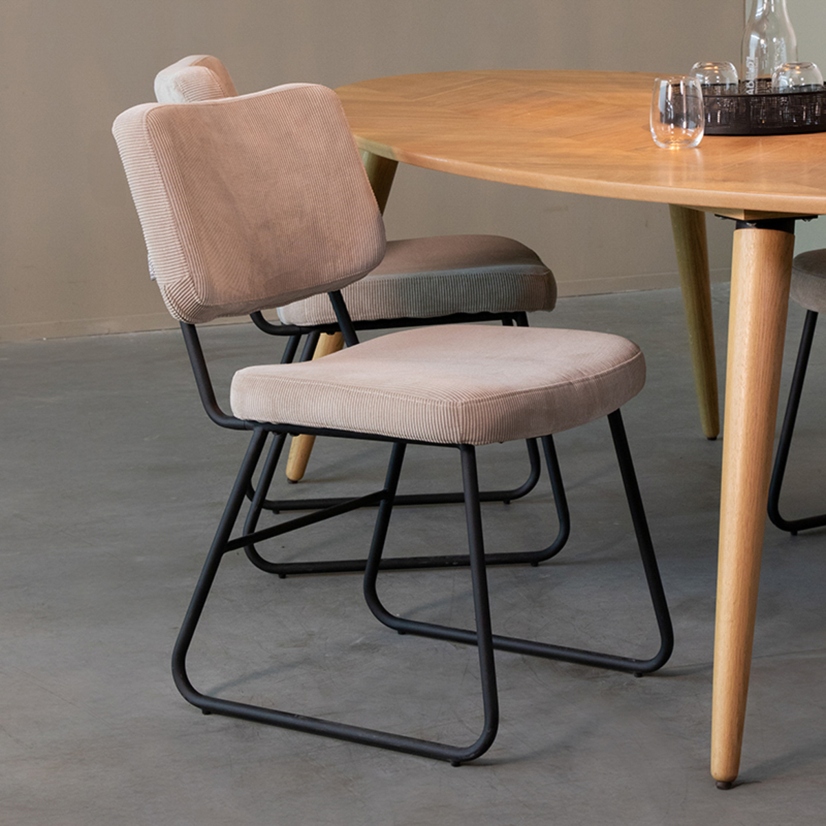 Eetkamerstoel I_Noah - Naturel - Ribcord - Retro - LABEL51
