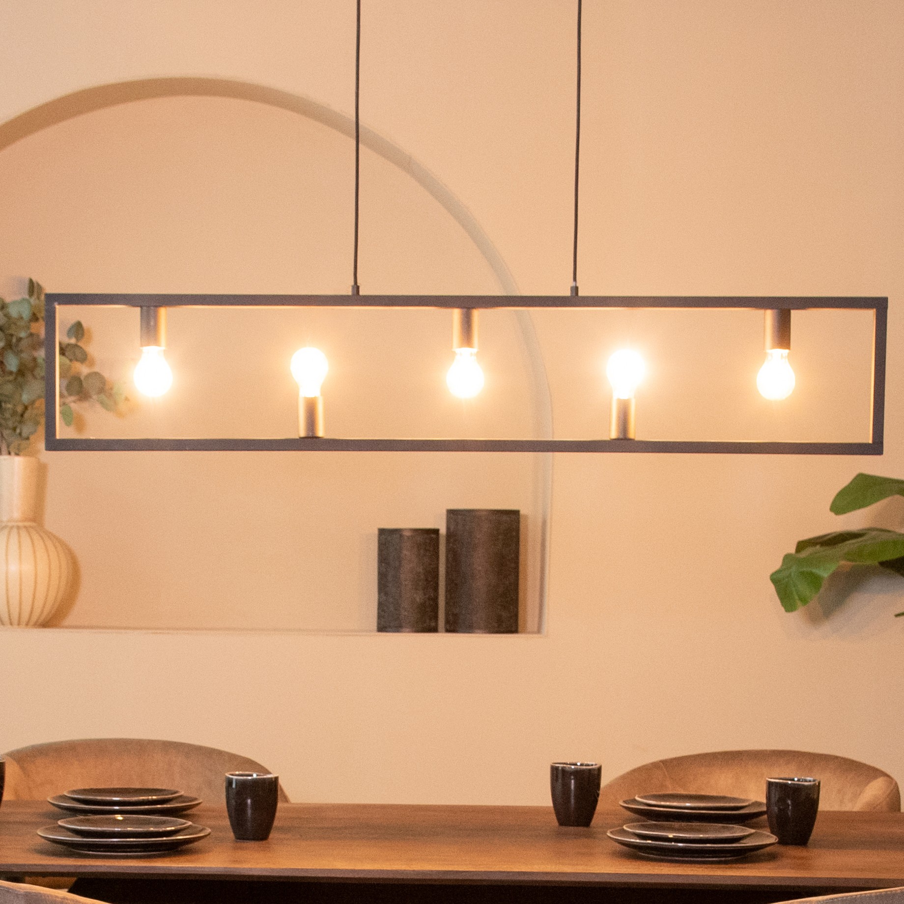 Hanglamp I_Quadrato - Noir - Métal - Modern - LABEL51