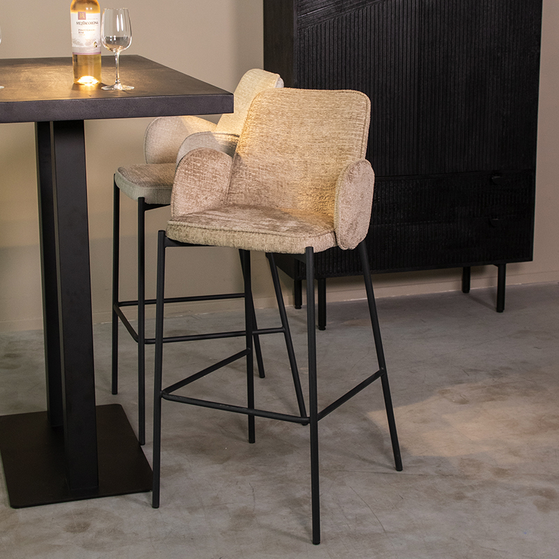 Barkruk I_Joni - Accoudoir - Hoog - Beige - NATUREL - Elegance - Modern - LABEL51