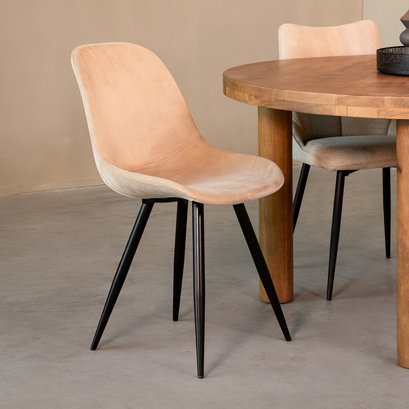 Eetkamerstoel I_Capri - Sable - NATUREL - Velours - Landelijk - LABEL51