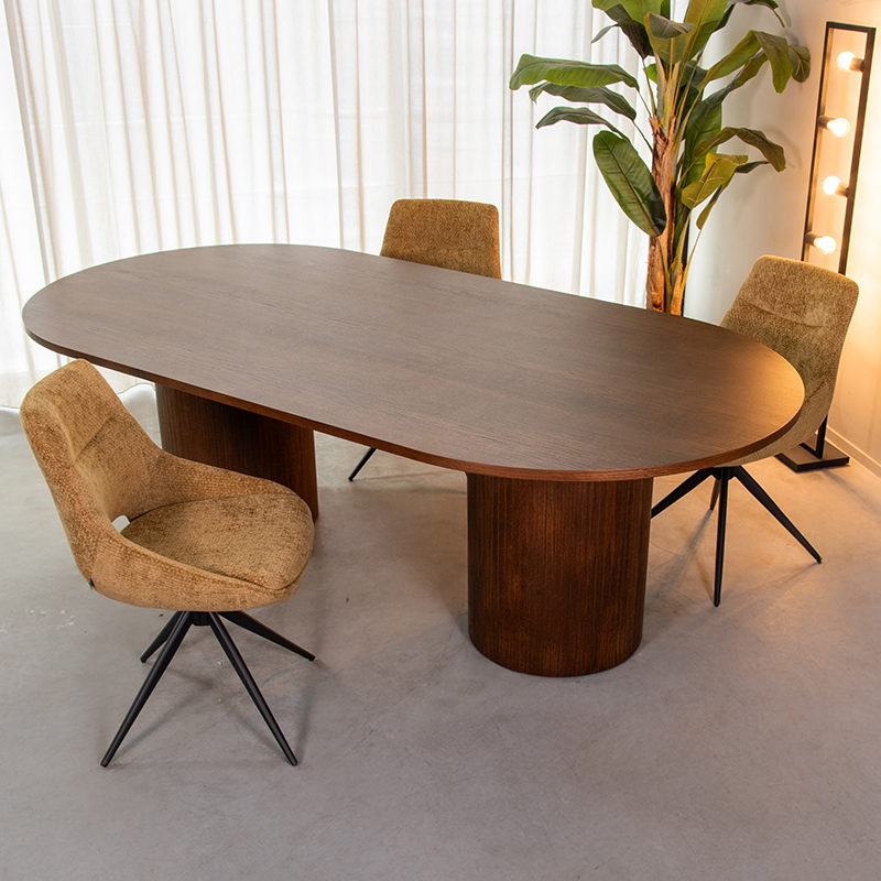 Eetkamertafel I_Oliva - Noyer - BRUIN - Chêne - Minimaliste - LABEL51