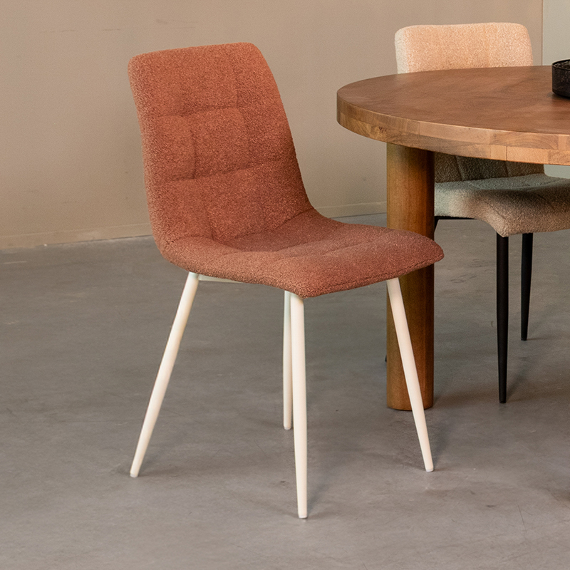 Eetkamerstoel I_Nino - Terra - ORANJE - Boucle - Retro - LABEL51