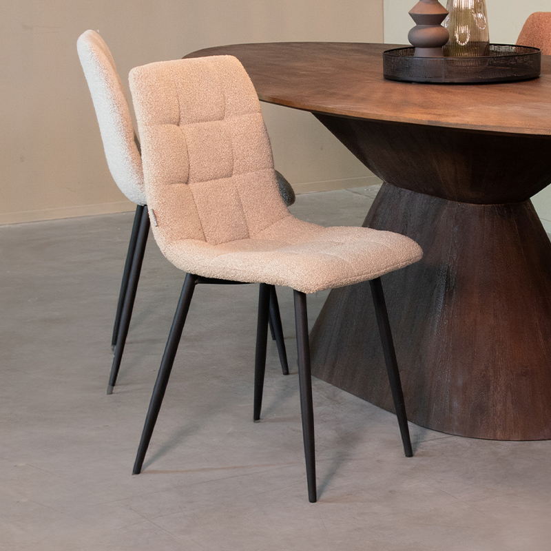 Eetkamerstoel I_Juul - Sable - Naturel - Boucle - Landelijk - LABEL51