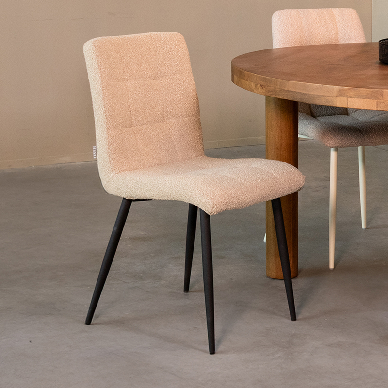 Eetkamerstoel I_Sam - Sable - Naturel - Boucle - Landelijk - LABEL51