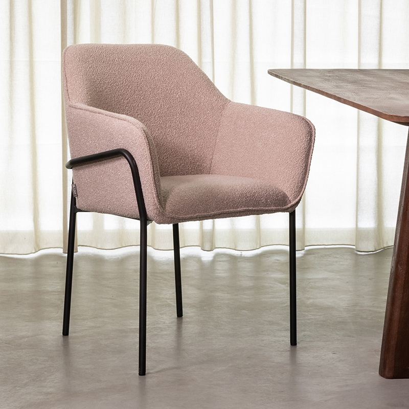 Eetkamerstoel I_Dexter - Accoudoir - Naturel - Boucle - Landelijk - LABEL51