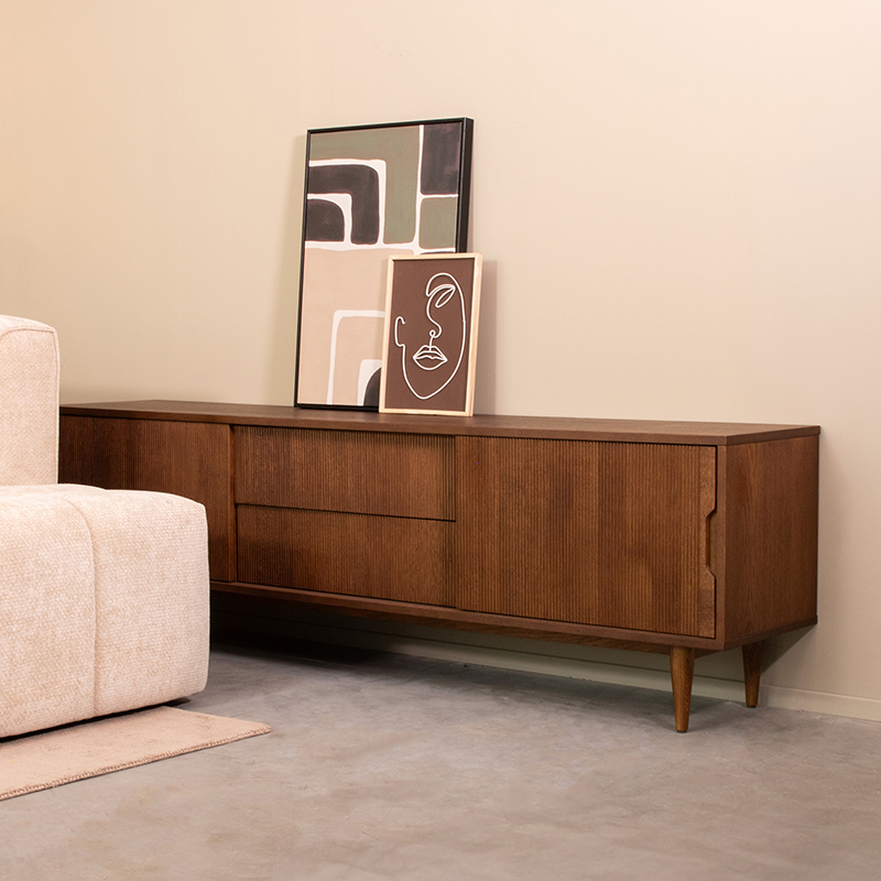 Tv-meubel I_Jule - Noyer - BRUIN - - Minimaliste - LABEL51