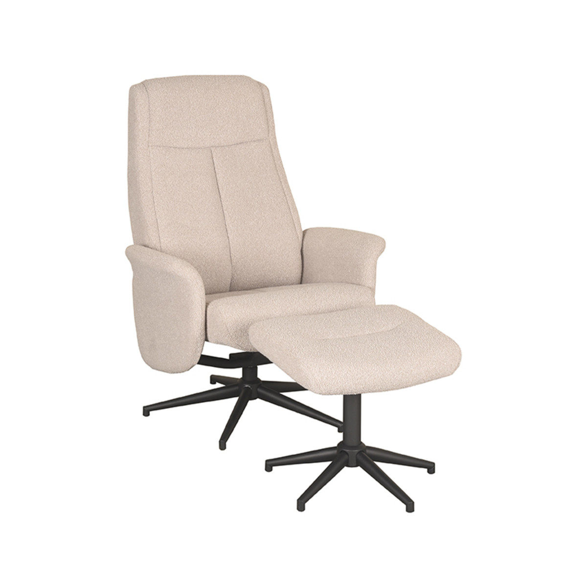 Fauteuil I_Bergen - Pivotant - Accoudoir - Naturel Beige - Boucle - Landelijk - LABEL51