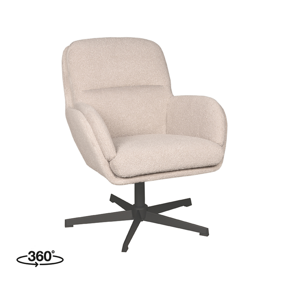 Fauteuil I_Moss - Accoudoir - Naturel Beige - Boucle - Landelijk - LABEL51