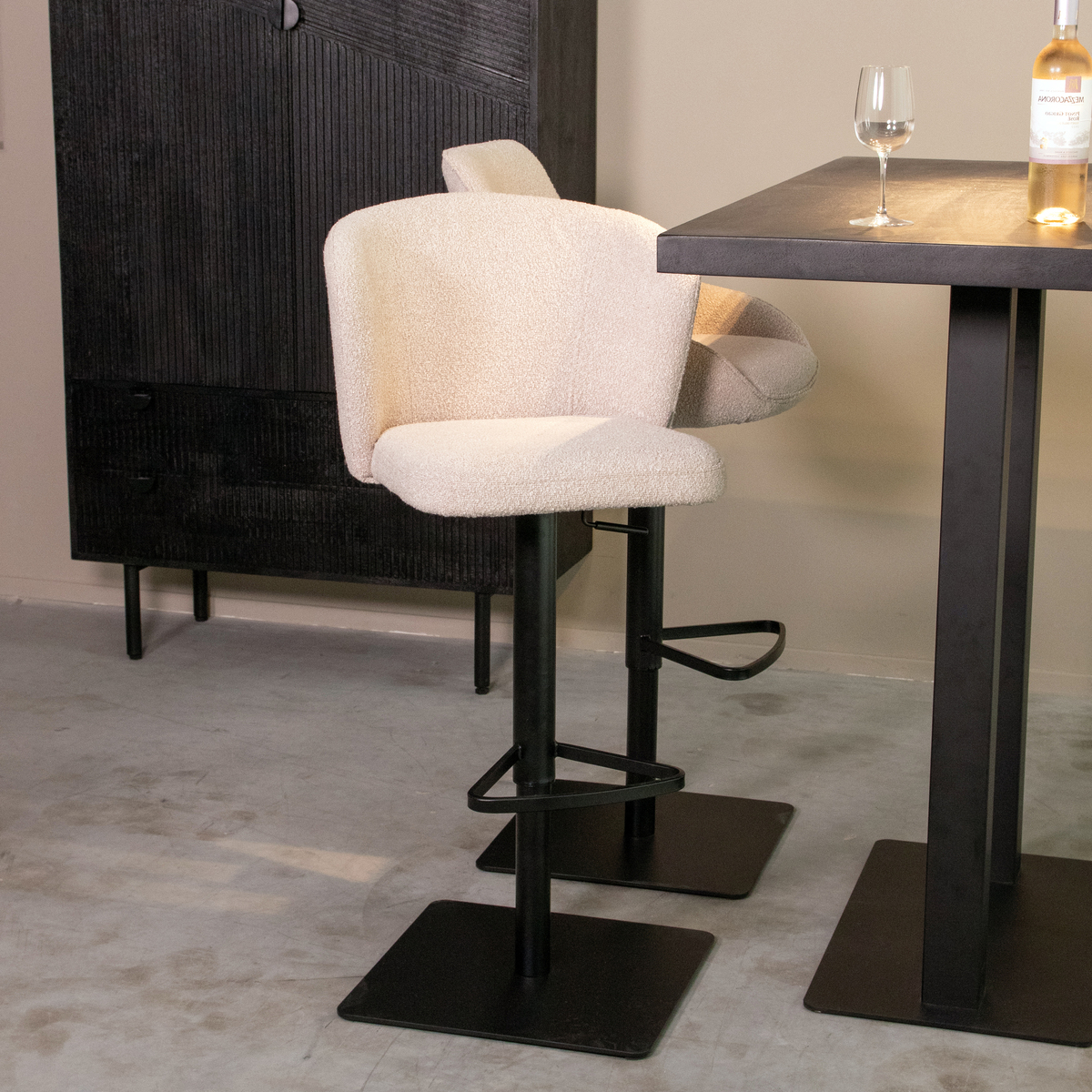 Barkruk I_Wave - Gaslift - Naturel - Boucle - Landelijk - LABEL51