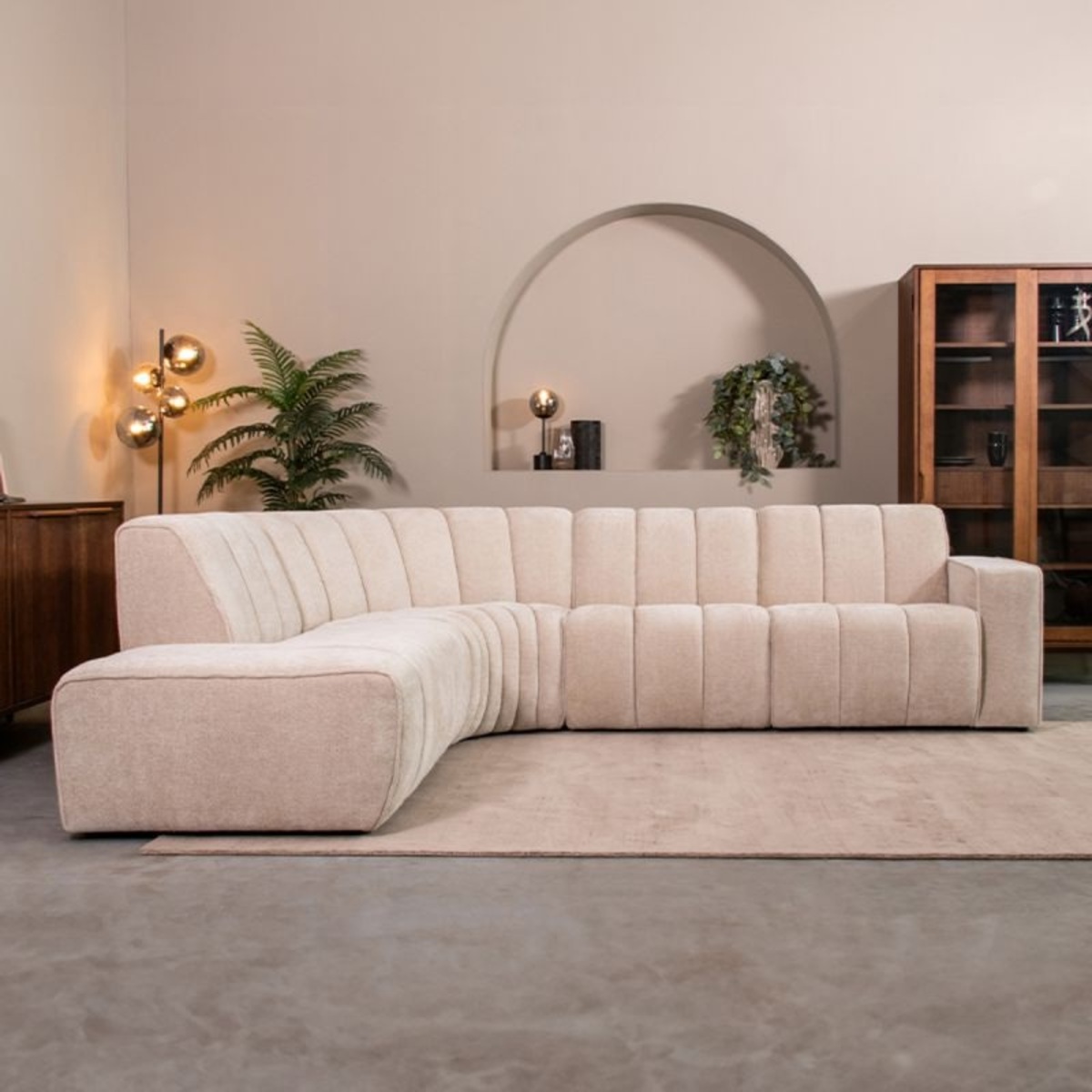 Hoekbank I_Vitoro - Accoudoir - Naturel Beige - Chenille - Minimaliste - LABEL51