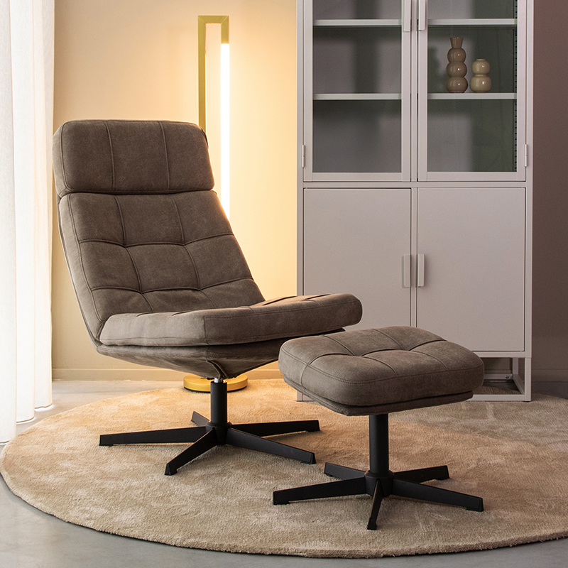 Fauteuil I_Alvar - Taupe - Marron - Micro Suede - Modern - LABEL51
