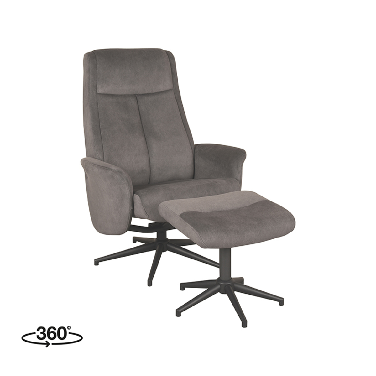 Fauteuil I_Bergen - Pivotant - Accoudoir - Anthracite - GRIJS - - Modern - LABEL51