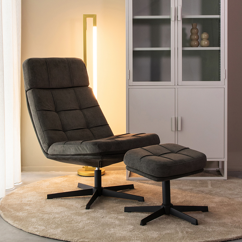 Fauteuil I_Alvar - Anthracite - Gris - Cosmo - Modern - LABEL51