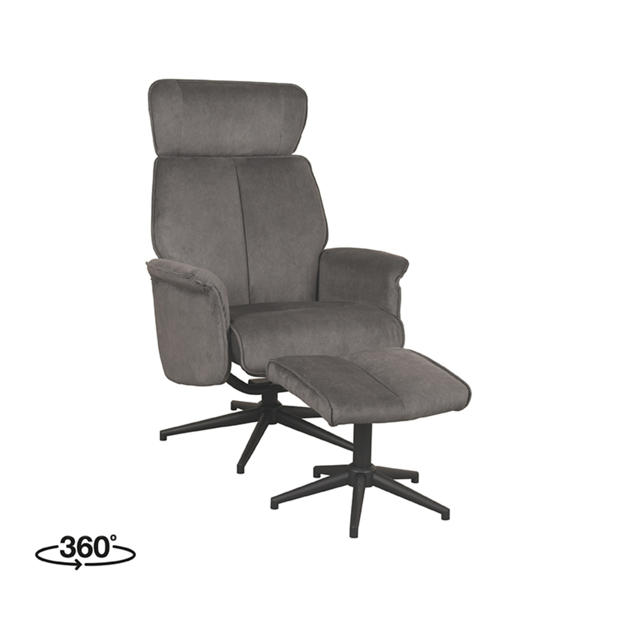 Fauteuil I_Verdal - Pivotant - Accoudoir - Anthracite - GRIJS - - Modern - LABEL51