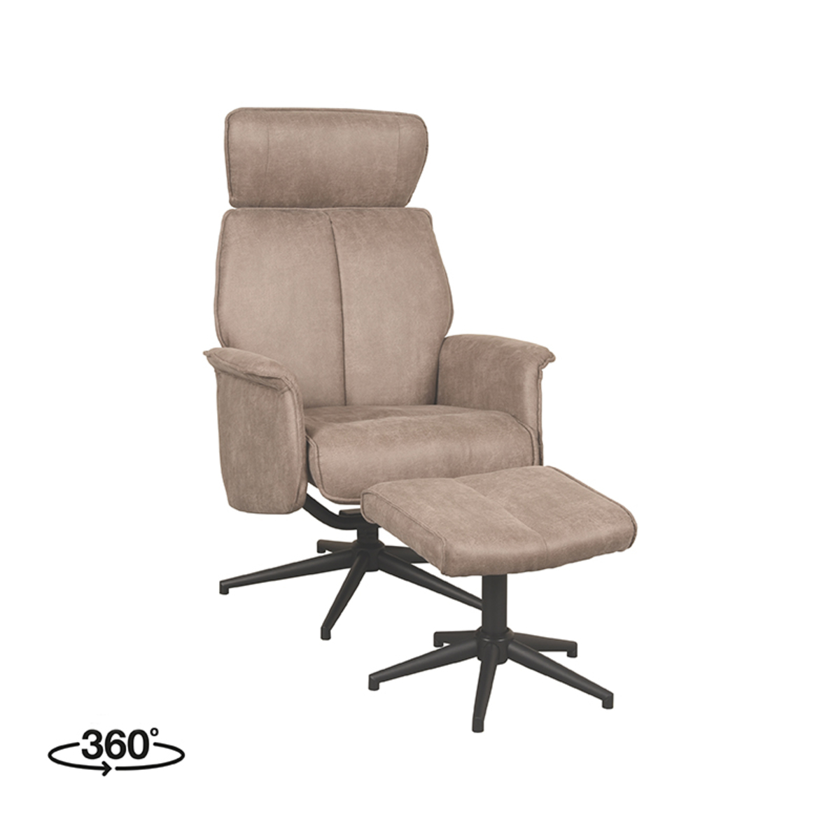 Fauteuil I_Verdal - Pivotant - Accoudoir - Taupe - BRUIN - - Modern - LABEL51