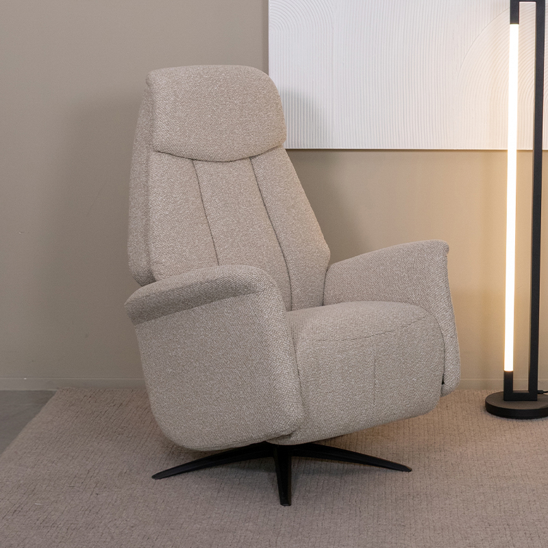 Fauteuil I_Oslo - Pivotant - Accoudoir - Naturel Beige - Royal Boucle - Landelijk - LABEL51