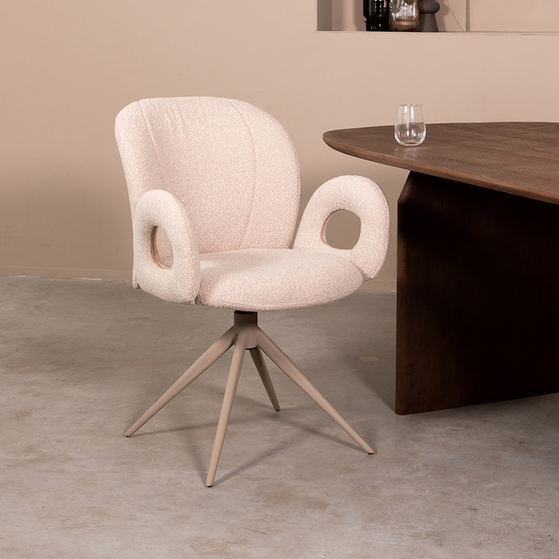 Eetkamerstoel I_Neo - Accoudoir - Naturel - Boucle - Scandinave - LABEL51