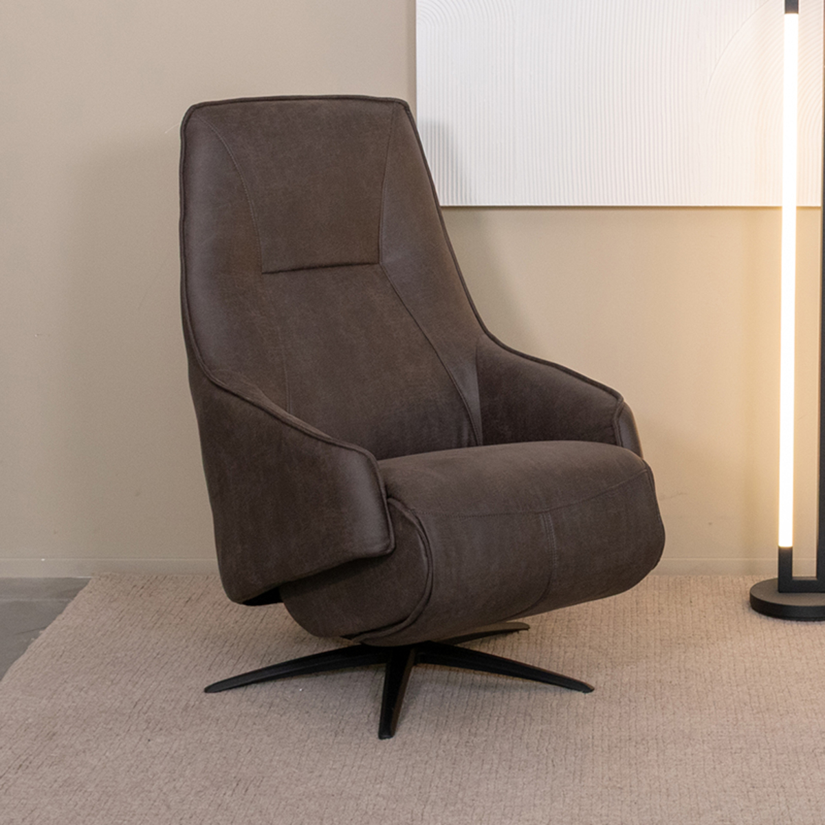 Fauteuil I_Odense - Pivotant - Accoudoir - Anthracite - GRIJS - - Modern - LABEL51