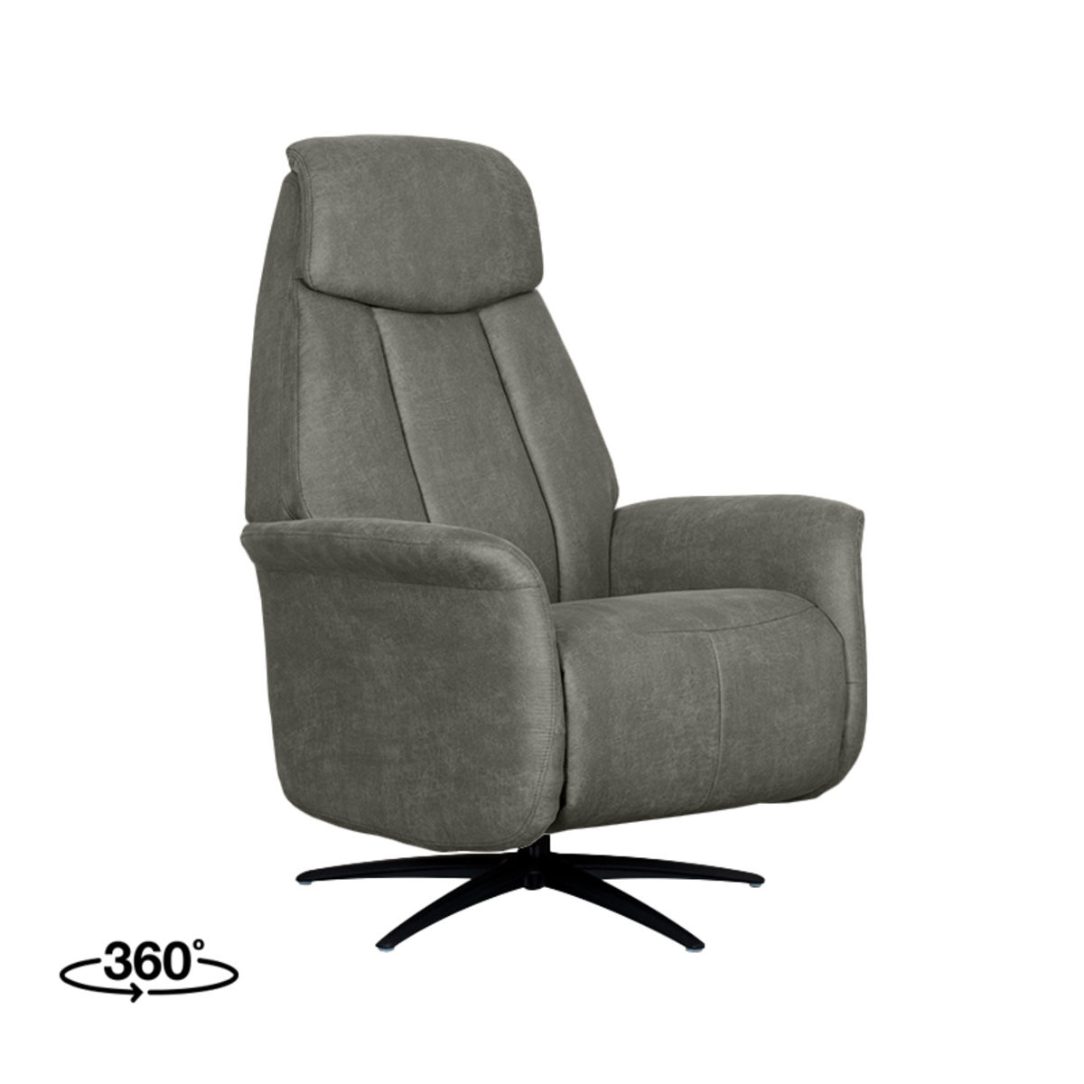 Fauteuil I_Oslo - Pivotant - Accoudoir - Taupe - BRUIN - Micro Suede - Modern - LABEL51