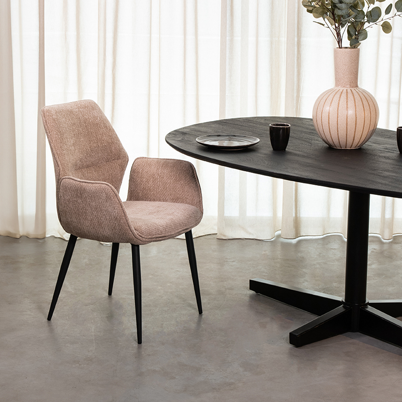 Eetkamerstoel I_Morris - Accoudoir - Clay - BRUIN - Elite - Landelijk - LABEL51