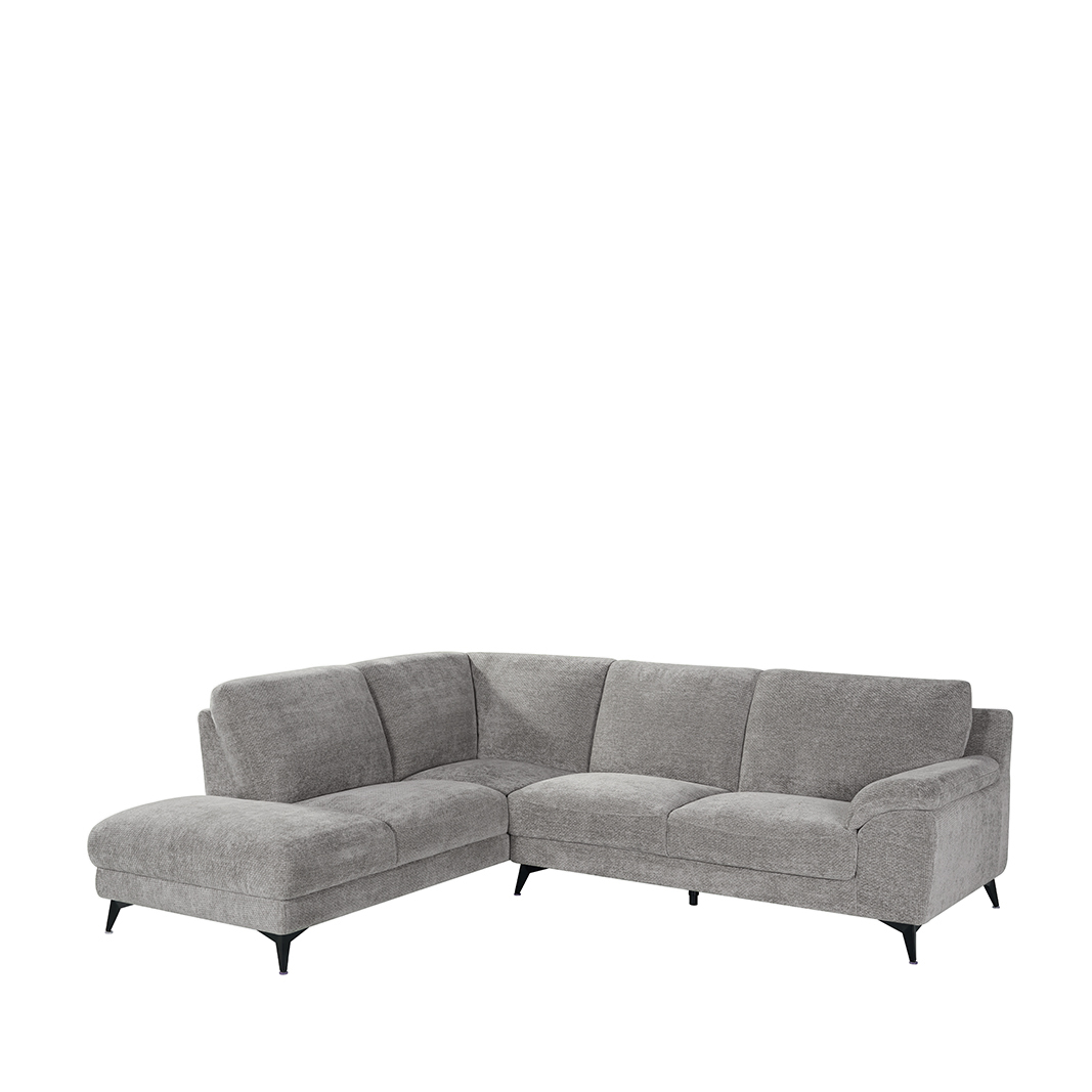 Canapés d'angle I_Santino - Accoudoir - Stone - Gris - Chenille - Modern - LABEL51